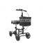 Folding knee rollator scooter walker with knee support