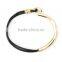 creamy white genuine leather brass bar bangle bracelet