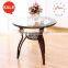 Outdoor RATTAN armchair and round table WITH GLASS TOP