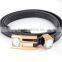 Children skinny shinny PU waist belt with big stone attached buckle