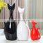 Cat shape black ,white,red three kind color ceramic craft for table decor