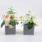 K&B Top quality wedding decoration faux plant grey plastic potted floral suculents artificial flower in pot