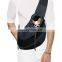 premium foldable reversible bubble simple space canvas carrier handsfree cotton carrier for dogs - black shoulder bag-