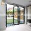 Steel Look Aluminium Tempered Glass Front Accordion Folding Door Exterior House  Aluminum Bifolding Patio Door