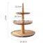 High Quality Wooden Platter Tray 3 Tier Cheap Wholesale Customized Size Decor Platter Table Vietnam Manufacturer