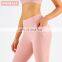 Custom V Shape Yoga Leggings With Side Pockets Women Four Way Stretch Sports Pants
