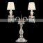 Hotel luxury modern chrome fabric lamp shade desk lamp home decorative night light bedside table lamp