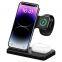 Factory supply 3 in 1 folding wireless charger stand 15W wireless fast charging  power station for smart phone watch earphone
