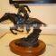 Bronze human riding a horse sculpture for interior decoration