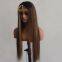 brown color Jewigh wig bleached knots highlight color wig