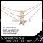 2015 Generous and high fashion 925 silver sister rose gold latest model starfish cubic zircon necklace set for ladies