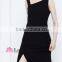 Elegant plus size women maxi dress one-piece sexy split back with belt evening formal grown