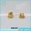 2016 fashion adorable 18k gold plated crystal stainless steel foot shape stud earrings