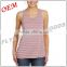 wholesale high quality 100% cotton women stripe singlets tank top