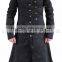 MENS MILITARY TRENCH STRAIGHT COAT CRIMINAL BLACKLIST STEAMPUNK BLACK GOTHIC