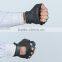 open back fingerless sports gloves with hook and loop closure