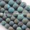 2.0mm Large Hole Hot Selling Round Matte Crazy Blue Lace Aagte Gemstone Loose Beads Approximate 15.5 Inch