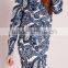 collarless shirt dress blue/white paisley