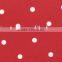 white dot on red plain pattern polyester spandex ripstop fabric