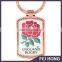 Promotional good price custom england rugby rose printed metal keychain