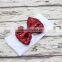 Sequined Bow Christmas Hairbands Solid Color Newborn Baby Girl Headband Soft Cotton Hair Bow Hairband Christmas Gifts For Kids