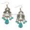 Wholesale Hight Quality Vintage Bohemia Style Love Heart Turquoise Stone Earrings for Women