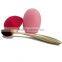 Cosmetic Cream Powder Blush Oval Makeup Brush+ Sponge Blender Flawless Puff+Brush Cleaner