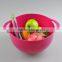 2016 New Design round shape rainbow bowl salad plastic mixing bowl