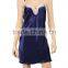 Blue Lace Silk Sleepwear bathrobe Gown Sets