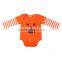 summer fashion orange long sleeve cotton baby christmas romper