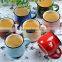 promotional custom colorful ceramic mugs with C-handle