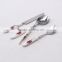 Ceramic Handle Flatware Set With Stand