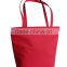 Red microfiber polyester cheap tote bag for ladies