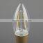 Mingshuai Chandelier LED filament bulb candelebra C35 with plastic gold plated 2W E14 dimmable