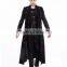 Pentagramme Mens Steampunk Military Trench Coat Long Jacket Black Gothic