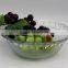 Factory price Four sizes wave edge apple pattern clear glass bowl