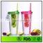 24oz bpa free plastic fruit infuser water tumbler with straw