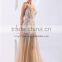 New hot selling yellow one shoulder mermaid prom dress organza chapel wedding dress bridal gown