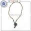 men jewelry newest design hematite semi-pricious beads stainless steel cross rosary necklaces high quality