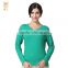 V Neck Knitting Cashmere Pullover Sweater, Women Simple Green Warm Cashmere Sweater