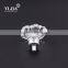 1 1/2 inch clear zinc base chrome plated flower shape glass knob