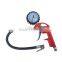 red color tire infating gun with brass tire chuck and tire gaue