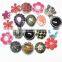 Fashion Sewing Acrylic Flower Metal Button For Garment