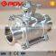 sanitary no retention 3pc pneumatic ball valve 3 inch