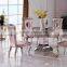Modern royal marble stainless steel dining table design for banquet hall