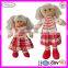 B123 Soft Baby Gifts Girl Rag Doll Stuffed Christmas Baby Doll Costume with Headband Scarves
