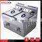 Commercial LPG Gas Deep Fryer Double Tank Gas Fryer With Oil Tap