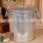 Enamel Antirust Garbage Can Metal Storage Container Trash Bin