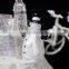 led acrylic christmas snow church with snowman and tree