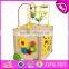 2017 new design multi-function 5 in 1 kids wooden toy with beads maze W11B136